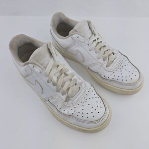 Nike Court Vision Low Sneakers Shoes Triple White CD5434-100 Womens Size 7.5